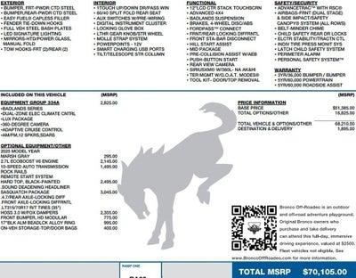 2025 Ford Bronco Badlands 4 Door Advanced 4x4