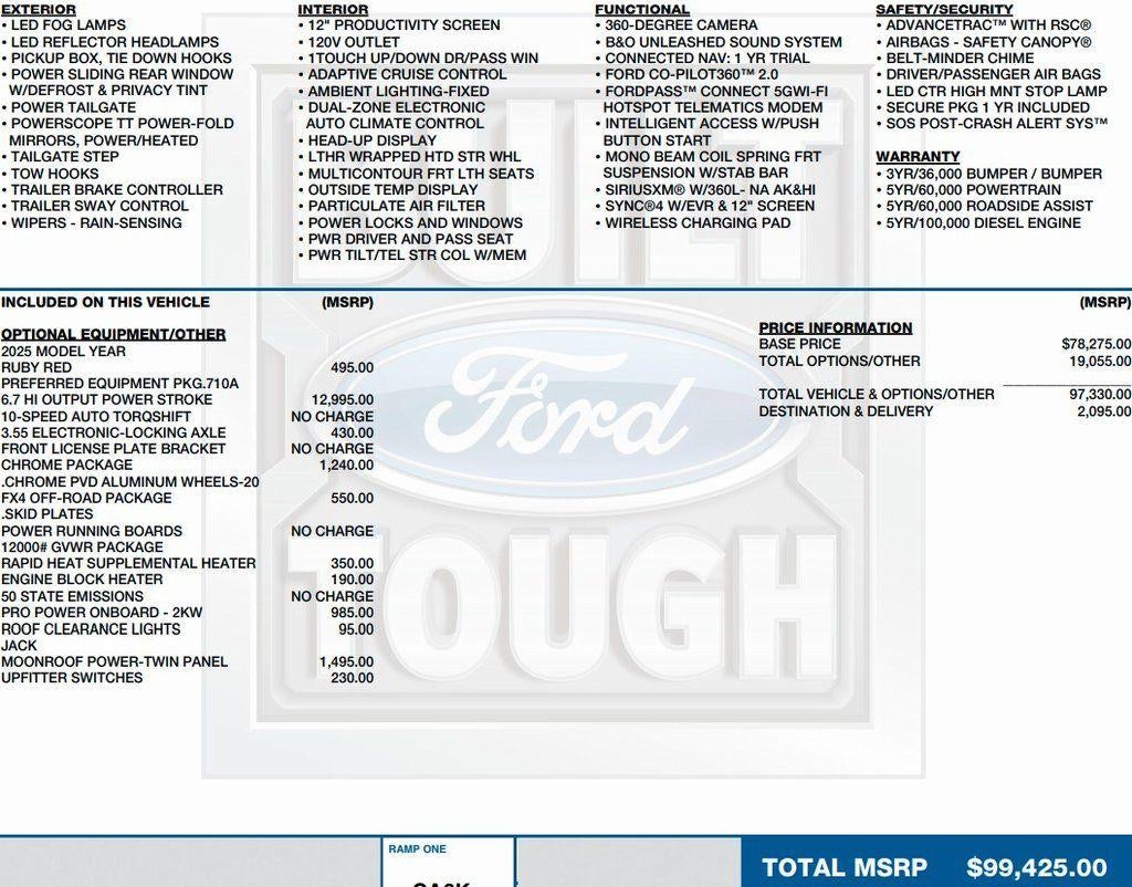 2025 Ford Super Duty F-350 SRW King Ranch 4WD Crew Cab 6.75' Box