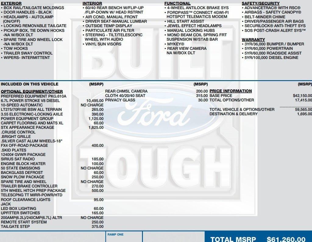 2020 Ford Super Duty F-350 SRW XL 4WD Crew Cab 6.75' Box