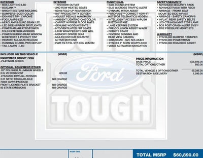 2020 Ford F-150 Platinum 4WD SuperCrew 5.5' Box