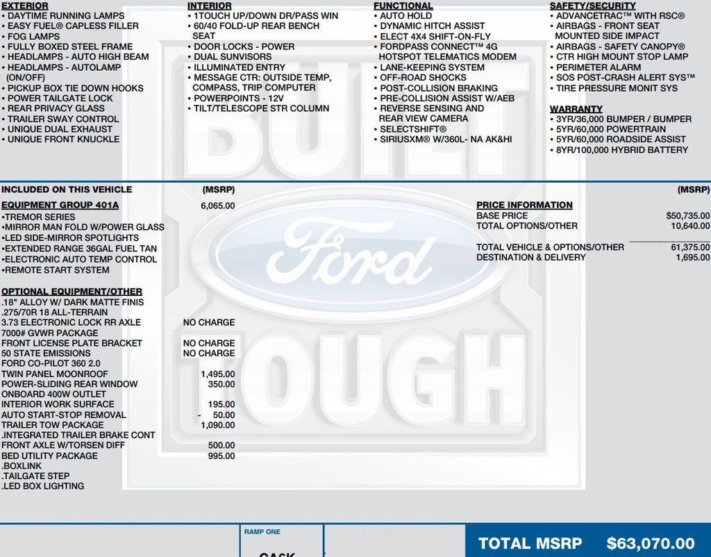 2022 Ford F-150 Tremor 4WD SuperCrew 5.5' Box
