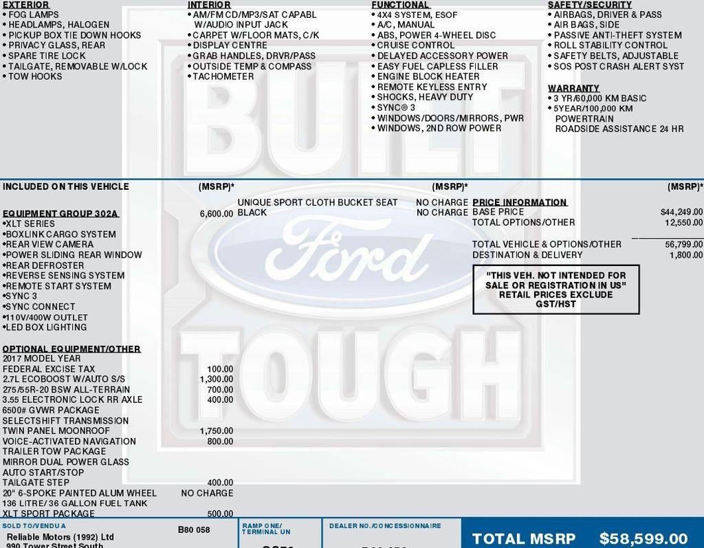 2017 Ford F-150 XLT 4WD SuperCrew 5.5' Box