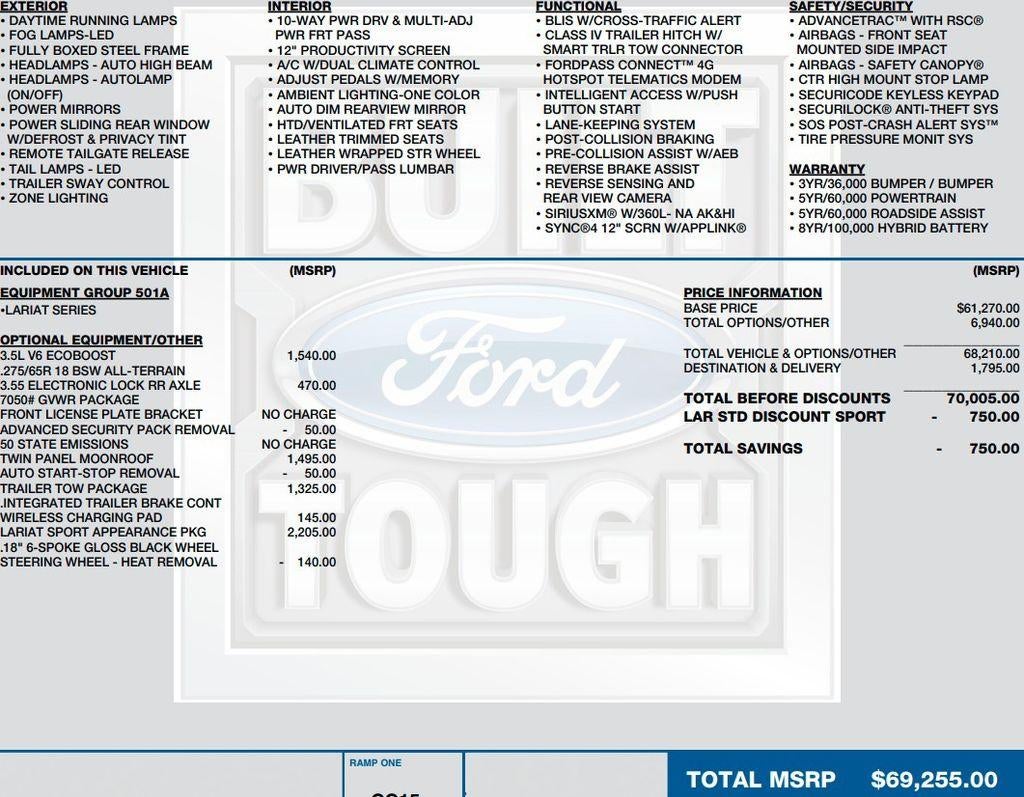 2023 Ford F-150 LARIAT 4WD SuperCrew 5.5' Box