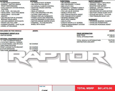 2024 Ford F-150 Raptor 4WD SuperCrew 5.5' Box