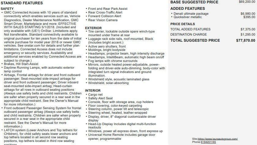 2018 GMC Yukon 4WD 4dr Denali