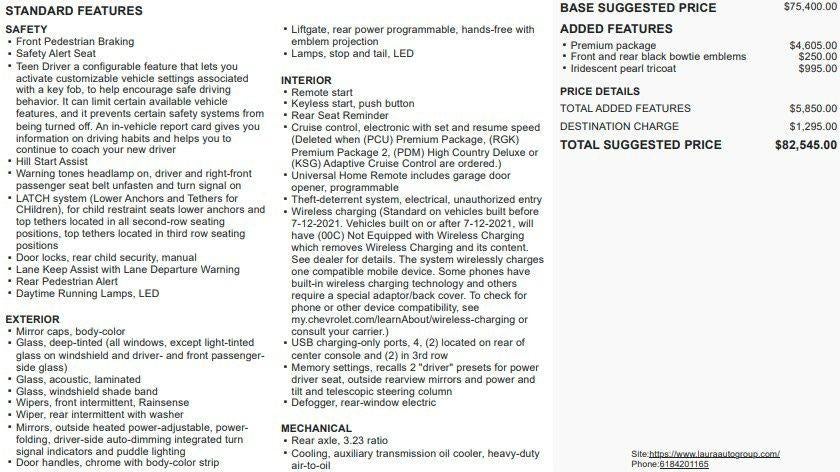 2021 Chevrolet Suburban 4WD High Country