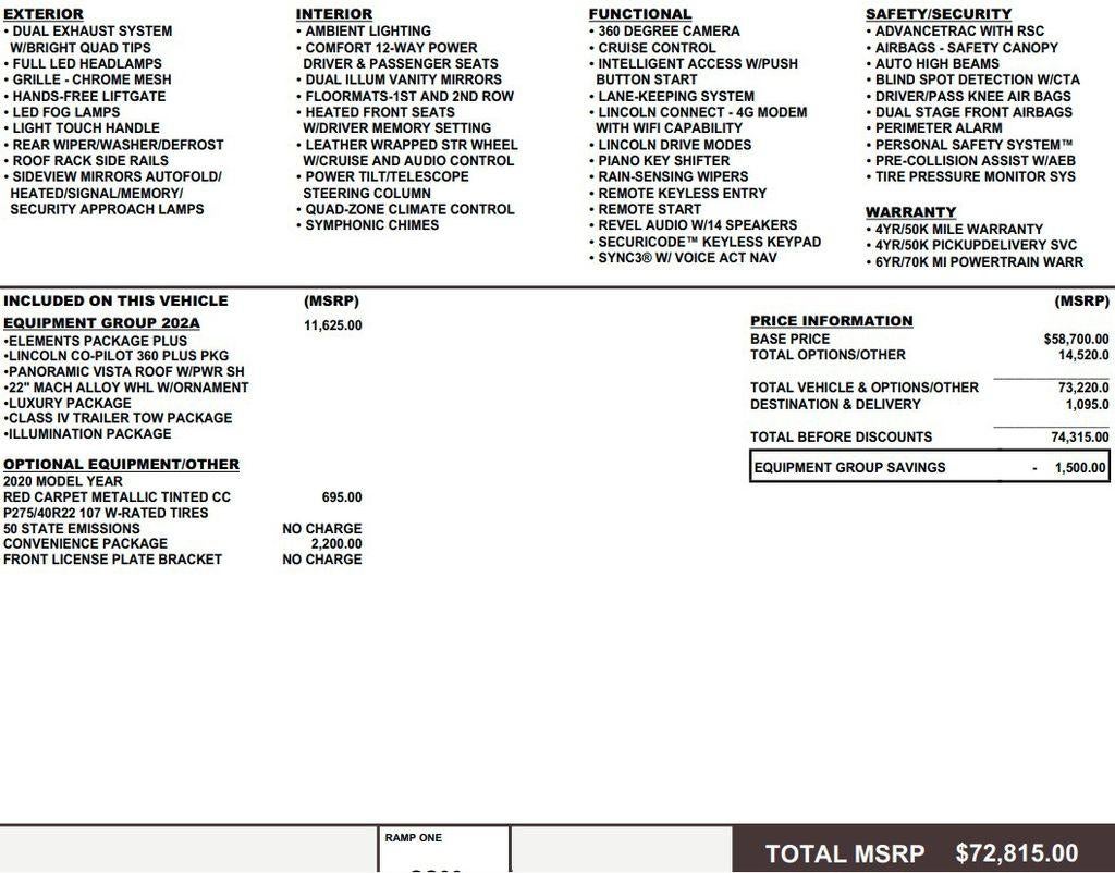 2020 Lincoln Aviator Reserve AWD