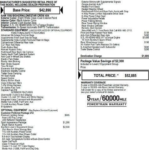 2020 RAM 1500 Big Horn 4x4 Crew Cab 5'7" Box