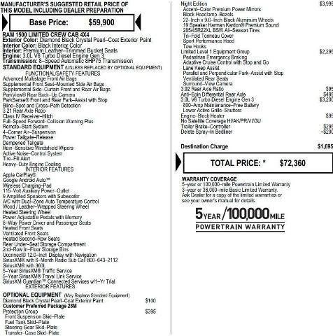 2021 RAM 1500 Limited Crew Cab 4x4 5'7' Box