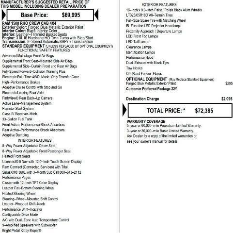 2026 RAM 1500 RHO Crew Cab 4x4 5'7' Box