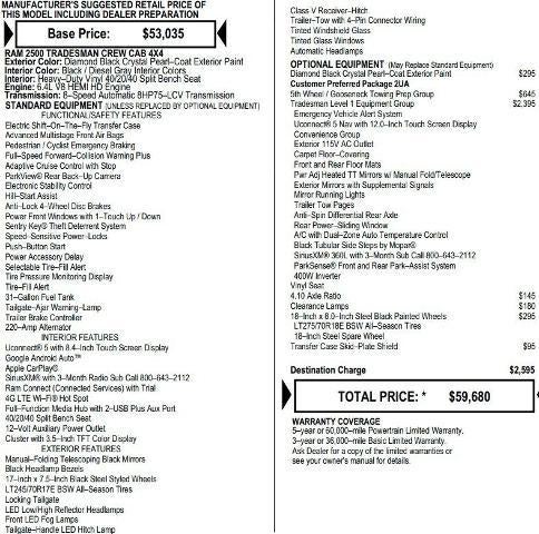 2026 RAM 2500 Tradesman Crew Cab 4x4 6'4' Box
