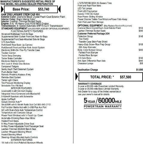 2021 RAM 2500 Laramie 4x4 Crew Cab 6'4' Box