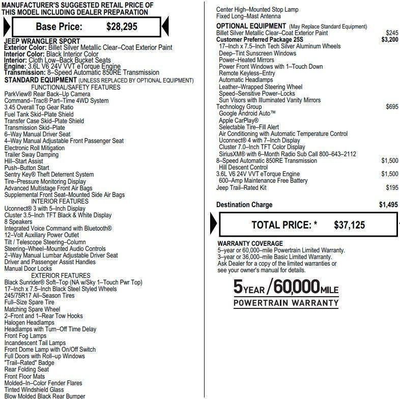 2021 Jeep Wrangler Sport S