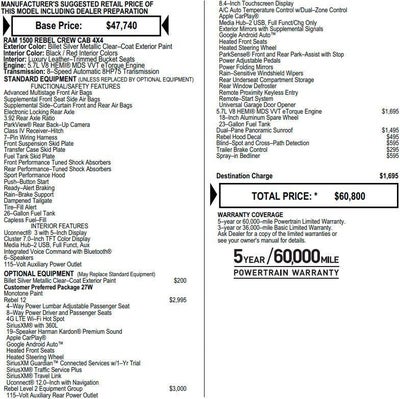 2020 RAM 1500 Rebel Crew Cab 4x4 5'7" Box