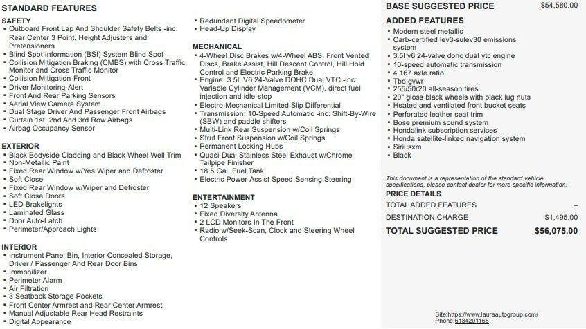 2025 Honda Pilot Black Edition